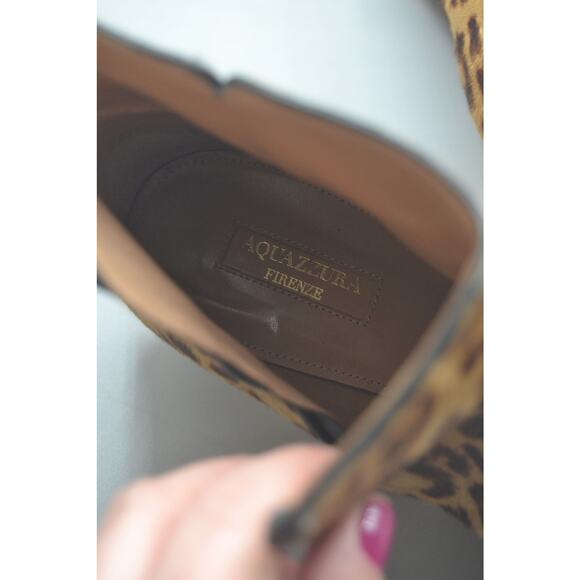 Aquazzura Fierenze Vero Cuoio Womans Leopard Pump Boot Calf Hair SZ 39 - Picture 4 of 7